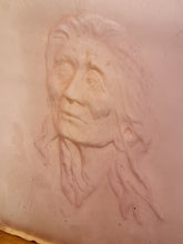 Load image into Gallery viewer, A vintage Textured Sculpture featuring an Indigenous Portrait Encased Resin
