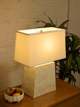 Load image into Gallery viewer, Pearl Tessellated Shell Table Lamp with Rectangular Shade
