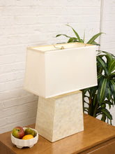 Load image into Gallery viewer, Pearl Tessellated Shell Table Lamp with Rectangular Shade
