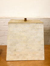 Load image into Gallery viewer, Pearl Tessellated Shell Table Lamp with Rectangular Shade
