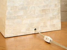 Load image into Gallery viewer, Pearl Tessellated Shell Table Lamp with Rectangular Shade

