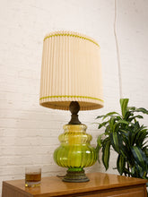 Load image into Gallery viewer, Original Vintage Green Handblown Glass Lamp
