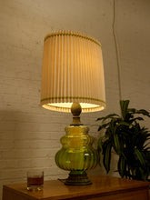 Load image into Gallery viewer, Original Vintage Green Handblown Glass Lamp
