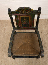 Load image into Gallery viewer, 19th Century Antique American Sheraton Style Hand-Painted Rush Seat Armchair
