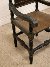 Load image into Gallery viewer, 19th Century Antique American Sheraton Style Hand-Painted Rush Seat Armchair
