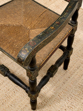 Load image into Gallery viewer, 19th Century Antique American Sheraton Style Hand-Painted Rush Seat Armchair
