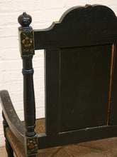 Load image into Gallery viewer, 19th Century Antique American Sheraton Style Hand-Painted Rush Seat Armchair
