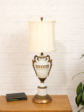 Load image into Gallery viewer, Empire White and Bronze Classical Table Lamp
