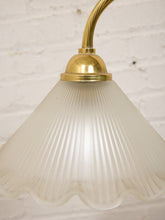 Load image into Gallery viewer, Lily Pair Brass Double Arm Table Lamp with Frosted Glass Shades
