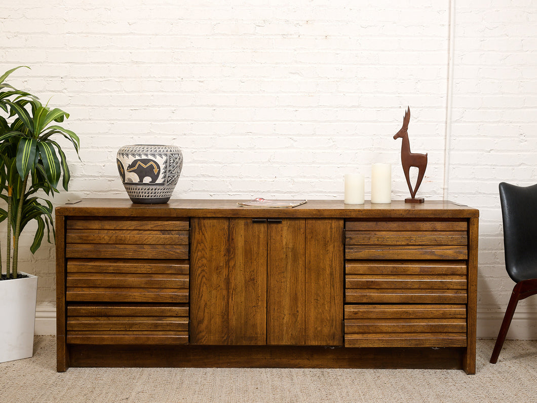 Oak Vintage Dresser with Doors – Sunbeam Vintage