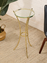 Load image into Gallery viewer, Tall Brass Bamboo Regency Table
