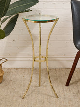 Load image into Gallery viewer, Tall Brass Bamboo Regency Table
