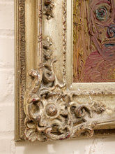 Load image into Gallery viewer, Rose Study by Spencer Collins Textured Abstract Floral Painting in Ornate Silver Frame
