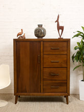 Load image into Gallery viewer, Walnut Highboy Dresser with Door
