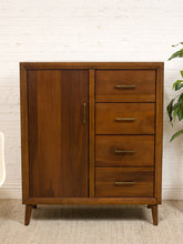 Load image into Gallery viewer, Walnut Highboy Dresser with Door
