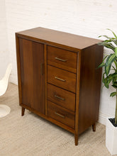 Load image into Gallery viewer, Walnut Highboy Dresser with Door
