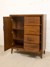 Load image into Gallery viewer, Walnut Highboy Dresser with Door

