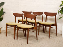 Load image into Gallery viewer, Set a Five Mid-Century Modern Walnut Boomerang Dining Chairs
