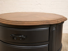 Load image into Gallery viewer, Black Vintage Burlwood Top Occasional Side Table
