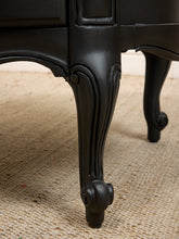 Load image into Gallery viewer, Black Vintage Burlwood Top Occasional Side Table
