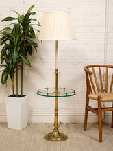 Load image into Gallery viewer, Brass Floor Lamp with Table

