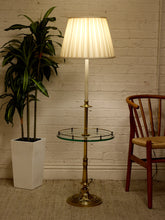 Load image into Gallery viewer, Brass Floor Lamp with Table
