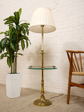 Load image into Gallery viewer, Brass Floor Lamp with Table
