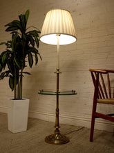 Load image into Gallery viewer, Brass Floor Lamp with Table
