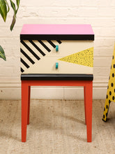Load image into Gallery viewer, 90's Style Hand Painted Nightstand
