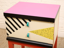 Load image into Gallery viewer, 90's Style Hand Painted Nightstand
