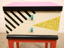 Load image into Gallery viewer, 90's Style Hand Painted Nightstand
