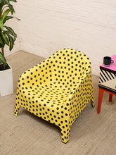 Load image into Gallery viewer, Yellow Black Dot Chair
