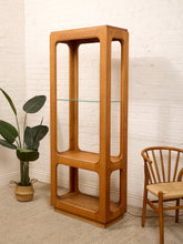 Load image into Gallery viewer, Oak Vintage Bookshelf with Glass
