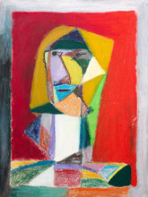 Load image into Gallery viewer, Cubist Portrait by Spencer Collins Large Geometric Expressionist Painting
