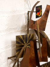 Load image into Gallery viewer, Mid-Century Modern Brutalist Wall Sculpture is a Copper and Brass Art Piece likely Designed by William Vose for Curtis Jere
