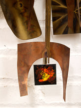 Load image into Gallery viewer, Mid-Century Modern Brutalist Wall Sculpture is a Copper and Brass Art Piece likely Designed by William Vose for Curtis Jere
