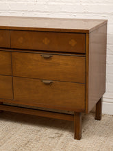 Load image into Gallery viewer, Vintage Mid-Century Modern Walnut Nine-Drawer Dresser with Inlay
