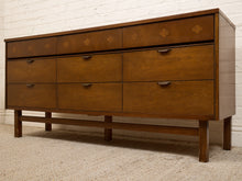 Load image into Gallery viewer, Vintage Mid-Century Modern Walnut Nine-Drawer Dresser with Inlay
