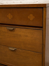 Load image into Gallery viewer, Vintage Mid-Century Modern Walnut Nine-Drawer Dresser with Inlay
