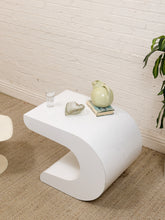 Load image into Gallery viewer, Pierre Cardin White Lacquer Waterfall Side Table
