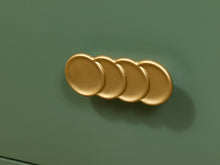 Load image into Gallery viewer, Olive Green Mid-Century Highboy Dresser with Diamond Detail and Sculptural Pulls By Kent Coffey
