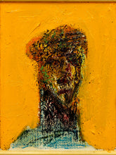 Load image into Gallery viewer, Portrait on Ochre Framed Expressionist Figure Painting with Textured Yellow Ground by Spencer Collins
