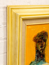 Load image into Gallery viewer, Portrait on Ochre Framed Expressionist Figure Painting with Textured Yellow Ground by Spencer Collins
