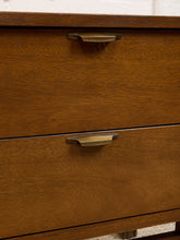 Load image into Gallery viewer, Pair of Vintage Mid-Century Modern Walnut Two-Drawer Formica Top Nightstands

