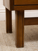 Load image into Gallery viewer, Pair of Vintage Mid-Century Modern Walnut Two-Drawer Formica Top Nightstands
