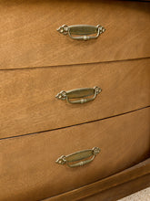 Load image into Gallery viewer, Vintage Mid-Century Bowfront Credenza with Brass Hardware and Curved Doors
