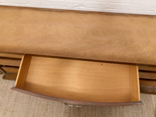 Load image into Gallery viewer, Vintage Mid-Century Bowfront Credenza with Brass Hardware and Curved Doors
