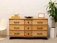 Load image into Gallery viewer, Vintage Sculptural Oak Wood Nine-Drawer Dresser
