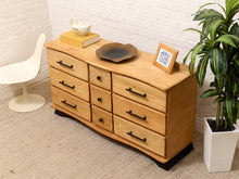 Load image into Gallery viewer, Vintage Sculptural Oak Wood Nine-Drawer Dresser
