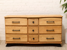 Load image into Gallery viewer, Vintage Sculptural Oak Wood Nine-Drawer Dresser
